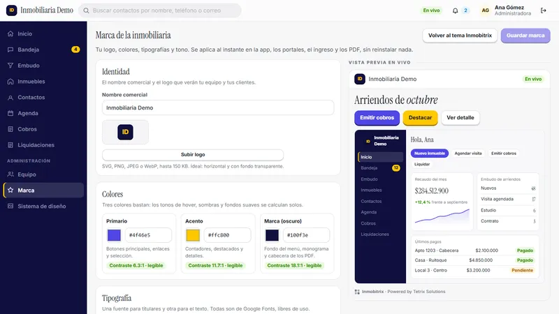 Inmobitrix: la marca de cada inmobiliaria, sin programar
