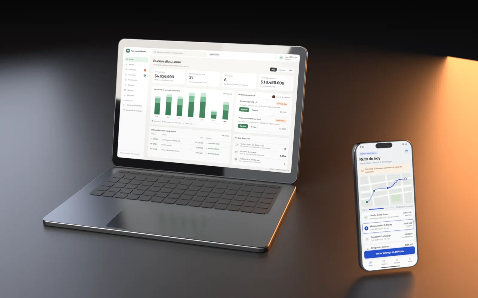 Demostración: erp y app de rutas para una distribuidora